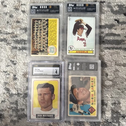 Vintage Sports Card Lot - 4 Cards - Nolan Ryan, Don Maynard (CSG 4), & More