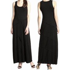 Karen Kane Black Sleeveless Maxi Dress Carolyn Reverse Seam Size M