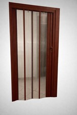 Porta a soffietto PVC con pannelli TRASPARENTI - LUCE - H 214 x 95 cm Maniglia