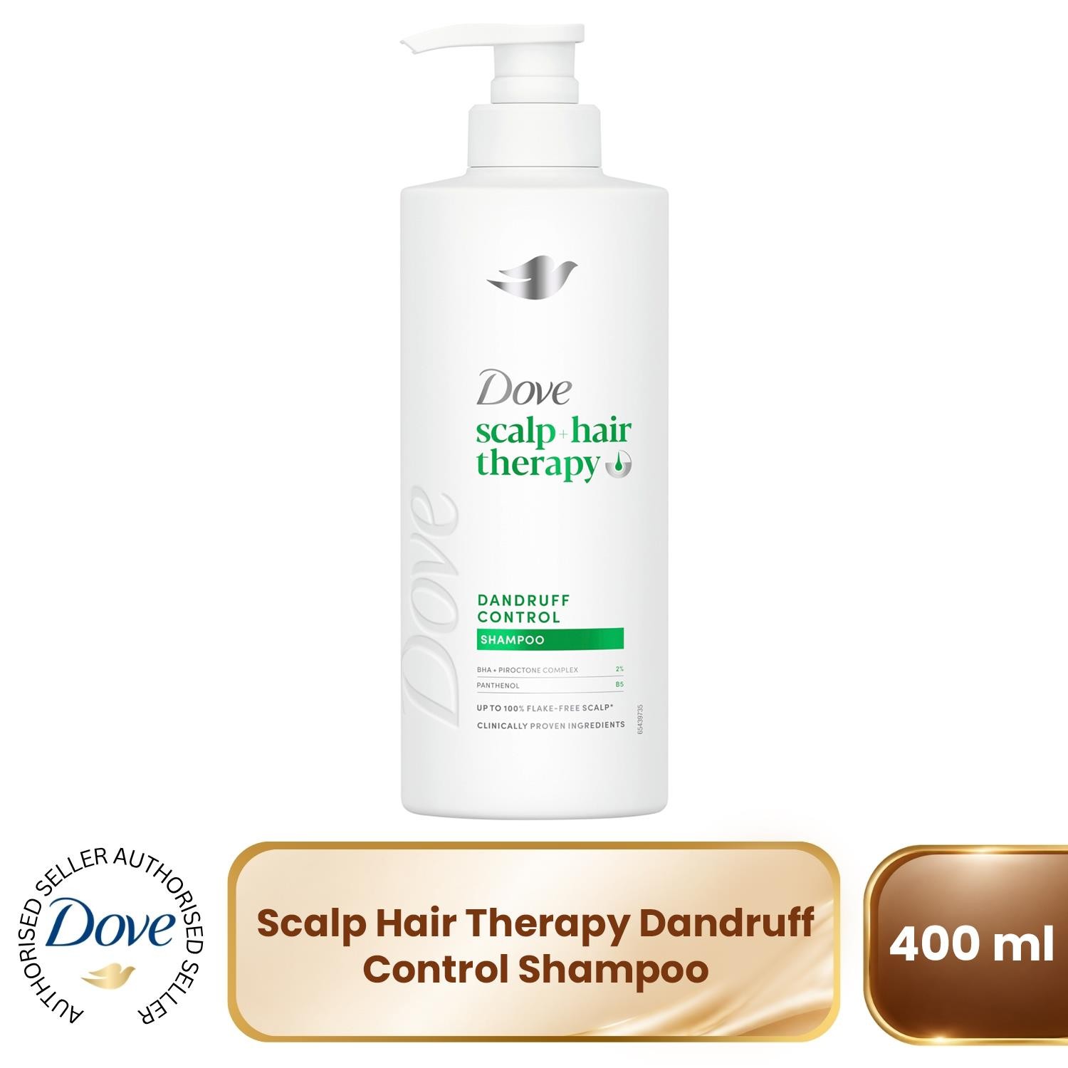 Dove Scalp + Hair Therapy Dandruff Control Shampoo 3x400ml, Salicylic Acid - Image 3