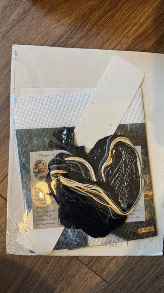 Vtg 1998 Thomas Kinkade Sunday Evening Sleigh Ride Stocking Cross Stitch Kit NEW - Image 2 of 2