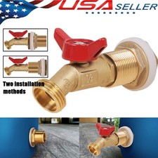 Brass Rain Barrel Spigot Quarter Turn Ball Valve Spigot & Bulkhead Fitting USA