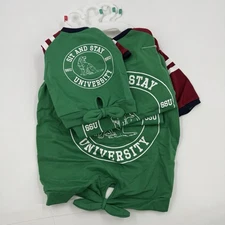 Top Paw Dog T Shirt Graphic Sit And Stay University  Green