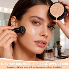 Hush Foundation Mature Skin Warm Tone CC Air Cushion Foundation Full Coverage