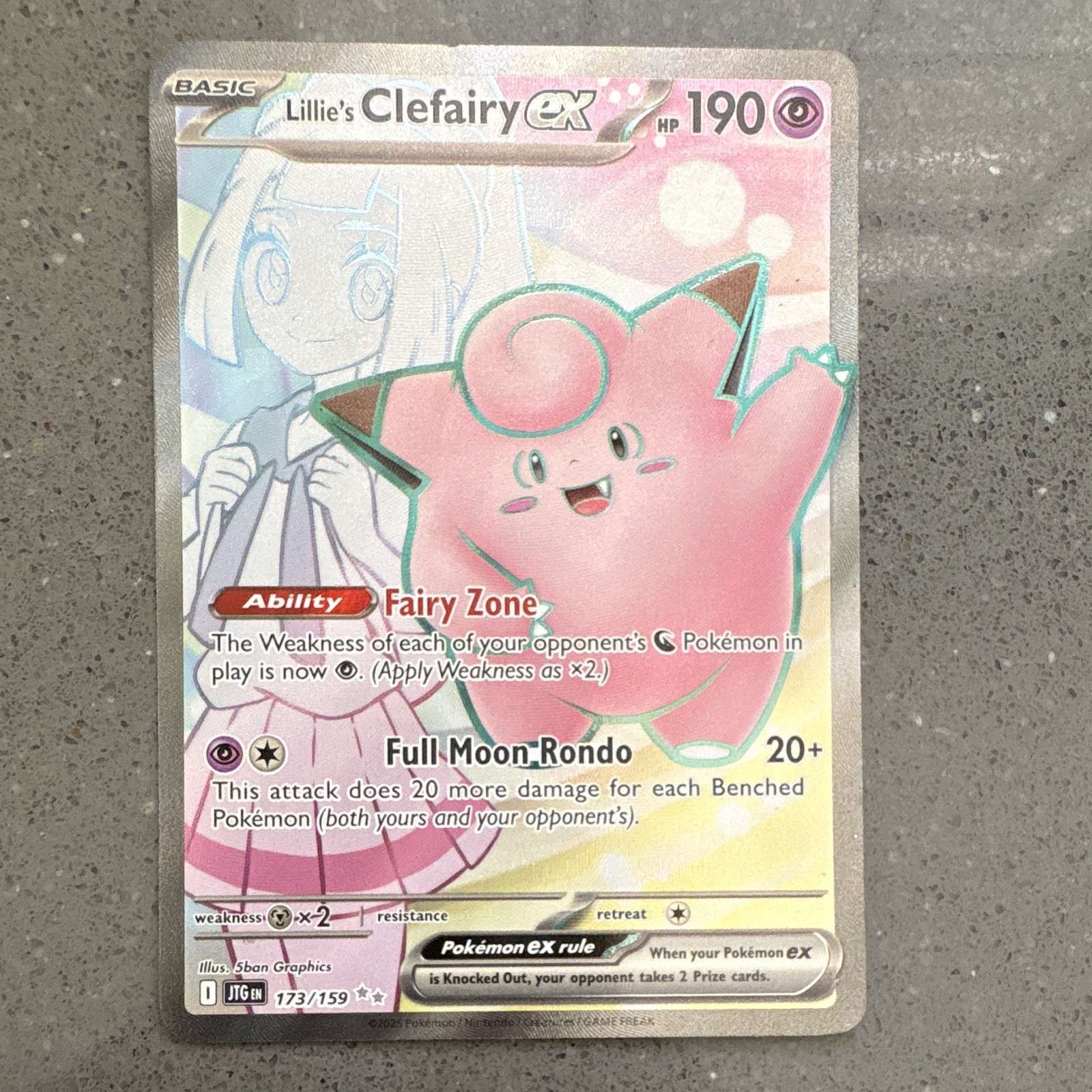 Pokémon TCG Lillie's Clefairy EX Journey Together 173/159 Ultra Rare NM Card