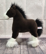 Large 15" Gund Clydesdale Horse Plush Clyde Budweiser Stuffed Animal Brown Barn