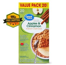 Great Value Apples  Cinnamon Instant Oatmeal   20 Count, 1.23 oz