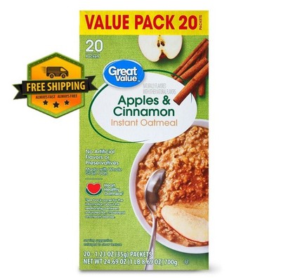 Great Value Apples & Cinnamon Instant Oatmeal   20 Count, 1.23 oz