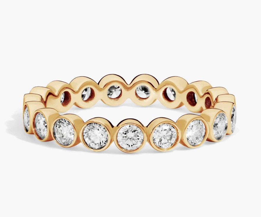 1CTW Lab Grown Diamonds Eternity Band Ring 14K Gold Bezel Stackable SGL