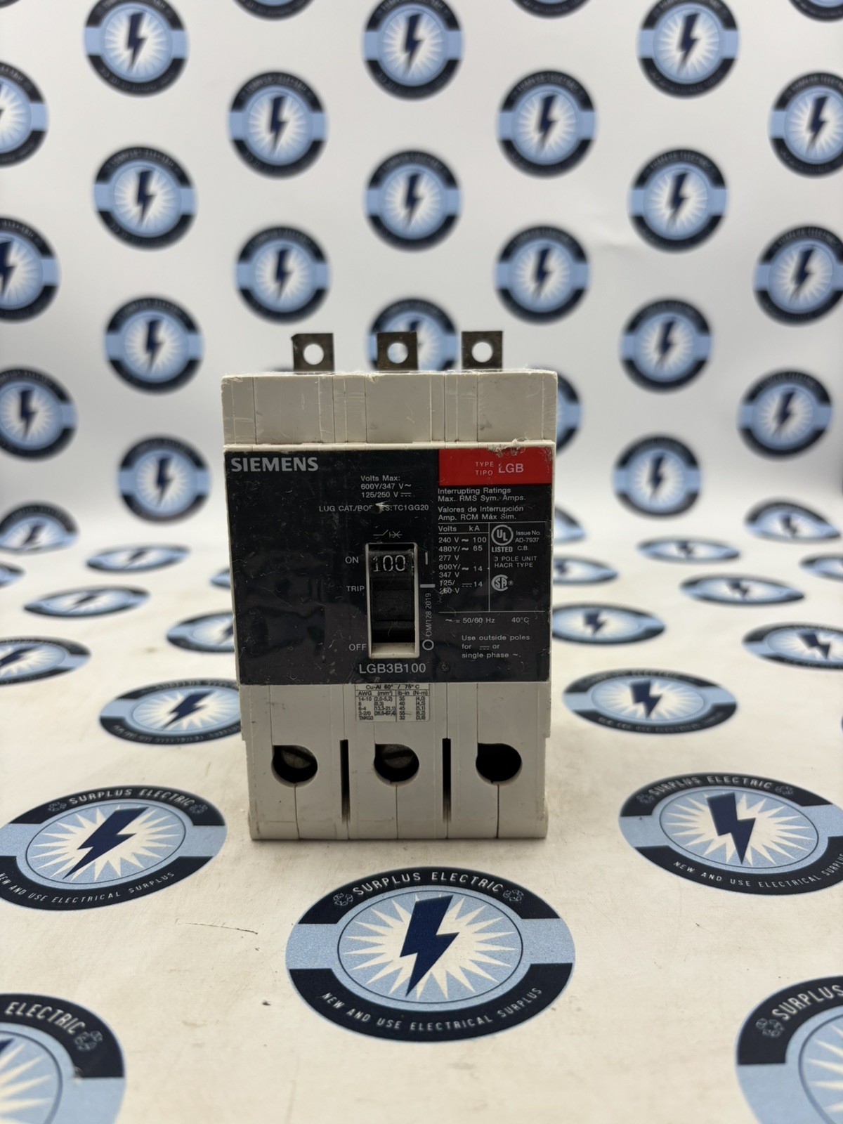 Siemens LGB3B100 100A 3 Pole Molded Case Circuit Breaker 600V Type LGB