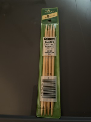 Vintage Clover Takumi Bamboo Double Pointed Knitting Needles Size 9 / 4Pack
