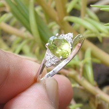 Natural Peridot Ring, Stunning Ring, 925 Sterling Silver, August Birthstone