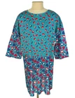 Gudrun Sjoden Womens Dress Blue Floral Organic Cotton 3/4 Sleeve Size L