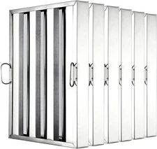 Pack of 6 Hood Filters 430 Stainless Steel 5 Grooves Commercial Hood Filters