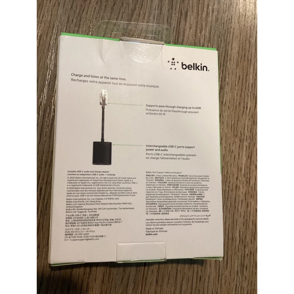 Belkin USB-C Audio + Charge Adapter - 2 USB-C Ports - Fast Charge Enabled - Image 2 of 4