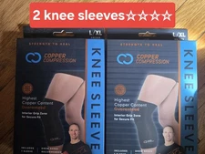 Copper Compression Knee Sleeve Copper Infused S/M (2 SLEEVE) Drew Brees