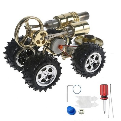 Hot Air Stirling Engine Car Model Toy Mini Engine Auto Assembly Toy for Kids