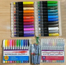 LOT Mixed Media Gel Sticks, Acrylic Paint Markers, Watercolor Crayons, Oil Paste
