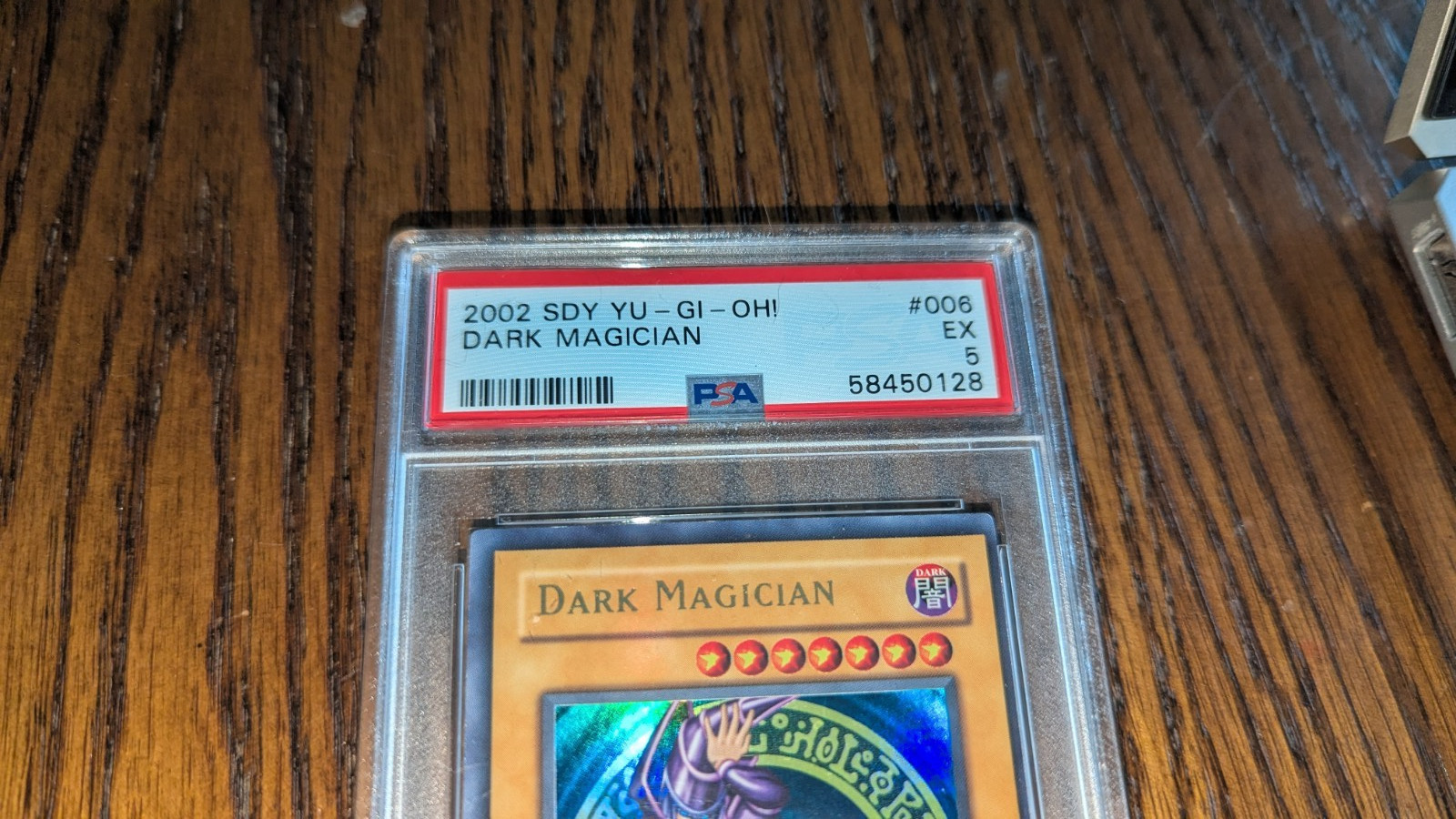 2002 YU-GI-OH! SDY #006 DARK MAGICIAN EX PSA 5 view 2