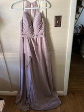 Azazie Formal Gown Lavender Purple Size 4 Custom Fit Floor Length Flowy Zip Up