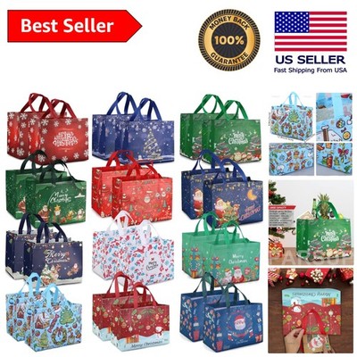 Elegant 24PCS Christmas Gift Bags - Non-Woven, Durable & Reusable, 12 Designs