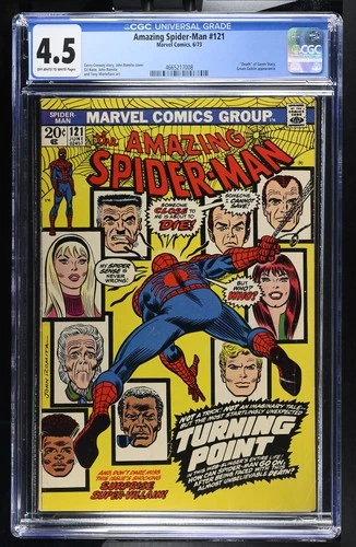 Amazing Spider-Man #121 (Marvel Comics 1973) CGC 4.5 OW/W, Death of Gwen Stacy