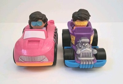 Fisher Price Little People Wheelies Cars Lot Of 2 Boy Girl Pink Purple 
