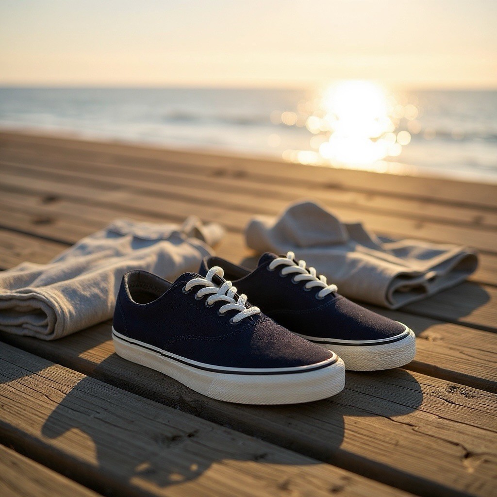 Izod Rangley Men's Lace Up Casual Canvas Shoe Memory Foam Navy Size 8.5