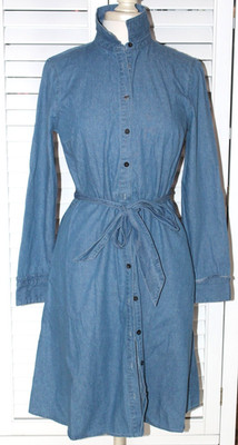 Draper James Denim Long Sleeve Chambray Shirt Dress Size 8 New