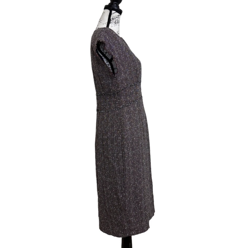 Vestido Escada para mujer tweed cuello en V manga gorra lino mezcla algodón talla 36 / EE. UU. 6 Foto 2 de 4