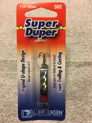 Luhr-Jensen Super Duper Fishing Lure 1-1/4'' 502 Chrome/Silver 1303-502-0150