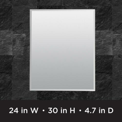 Zenna Home Medicine Cabinet Beveled Mirror Aluminum Frameless 30 in. Height - Picture 5 of 7