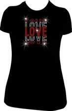 LOVE RHINESTONE MEGA BLING SHIRT