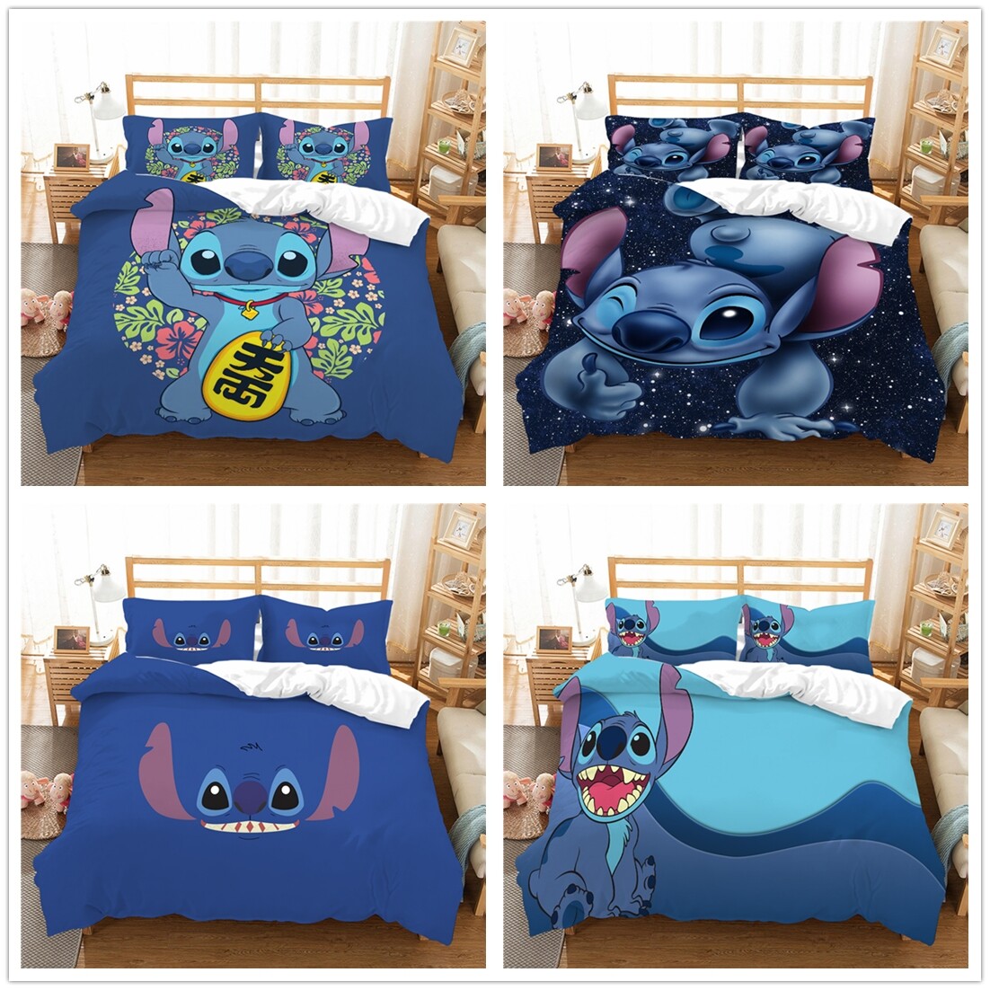 3D Anime Bettwäsche Set, 135x200cm + 2 Kissenbezüge – Microfaser