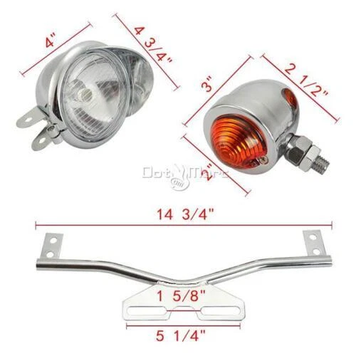 Barra de luz cromada de señales de giro de paso para Honda Shadow ACE 750 1100 VT1100C Foto 2 de 4