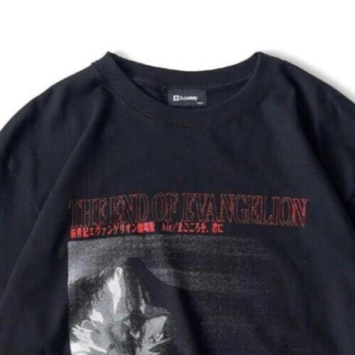 Evangelion Subciety T-shirt Black DISC5 SHINJI and MISATO size L 