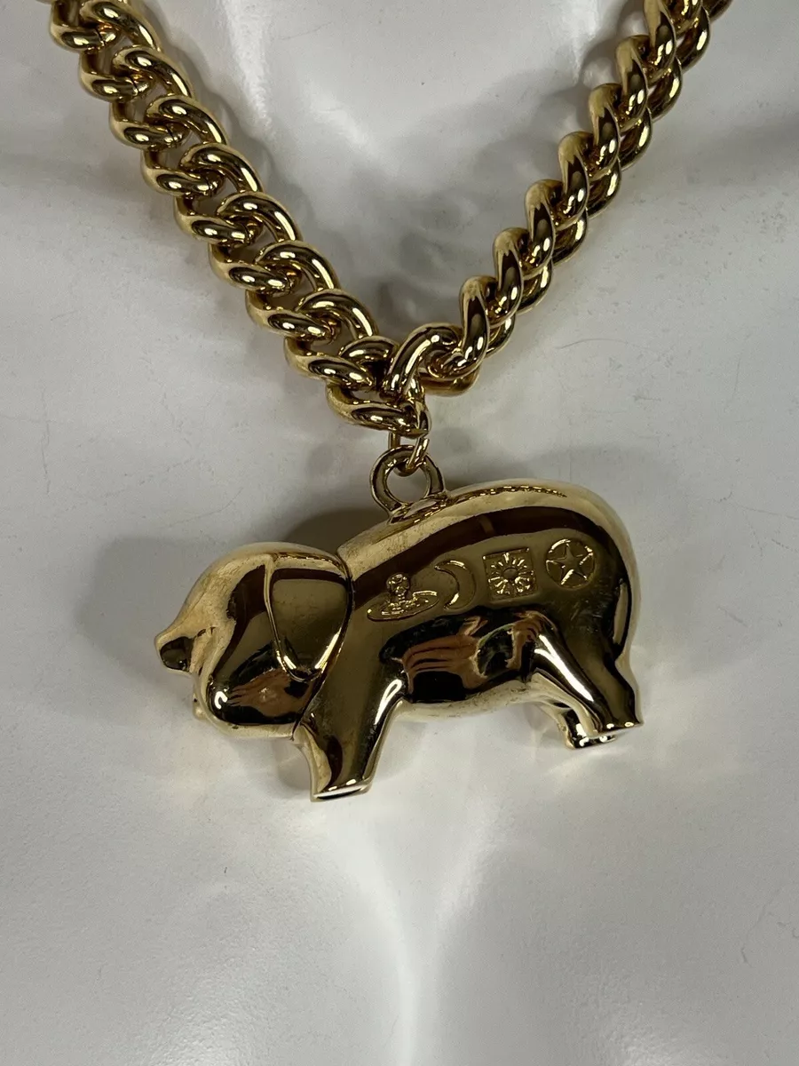 VTG VIVIENNE WESTWOOD AW2013 GOLD PIG NECKLACE eBay