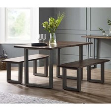 Megret Live Edge Wood and Metal 1.5M Medium Sized Dining Table for Dining Room
