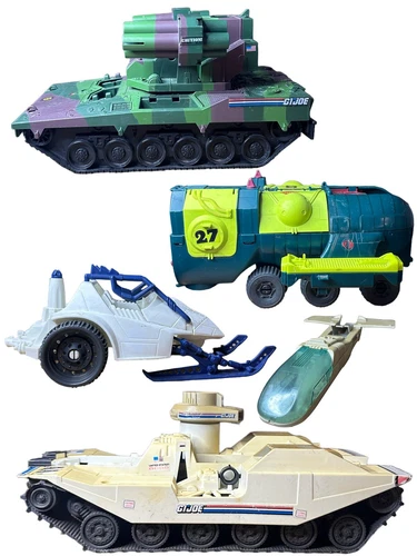 VTg 80s 90s GI Joe Vehicle Lot  for Parts or Repair TANKS * SNOW MOBILE + MORE