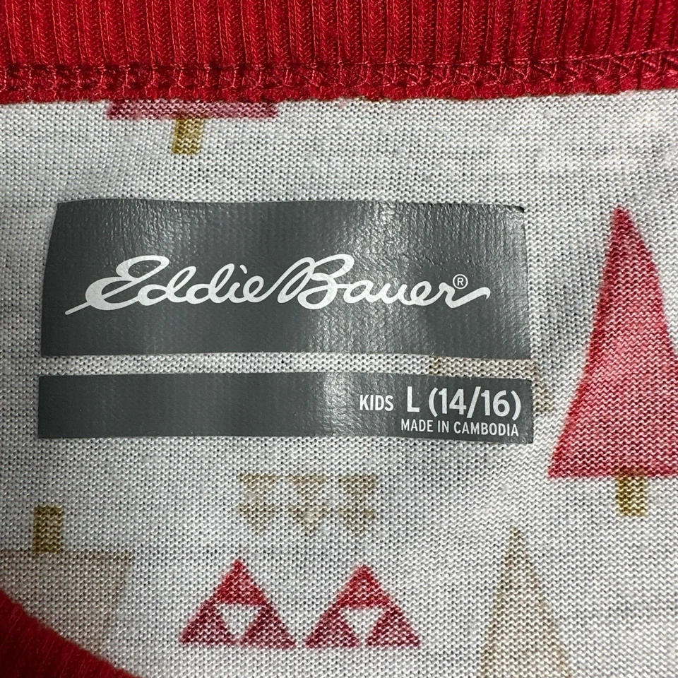 Eddie Bauer Sleepwear Kids Size Large White Polar Bear Christmas Pajamas Comfort - Image 3 of 4