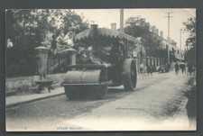 Steamroller Steam Road Roller making a street China ca 1910