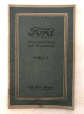 1920 FORD MODEL T Parts Price List Automobile ADVERTISING Vintage Car Catalog