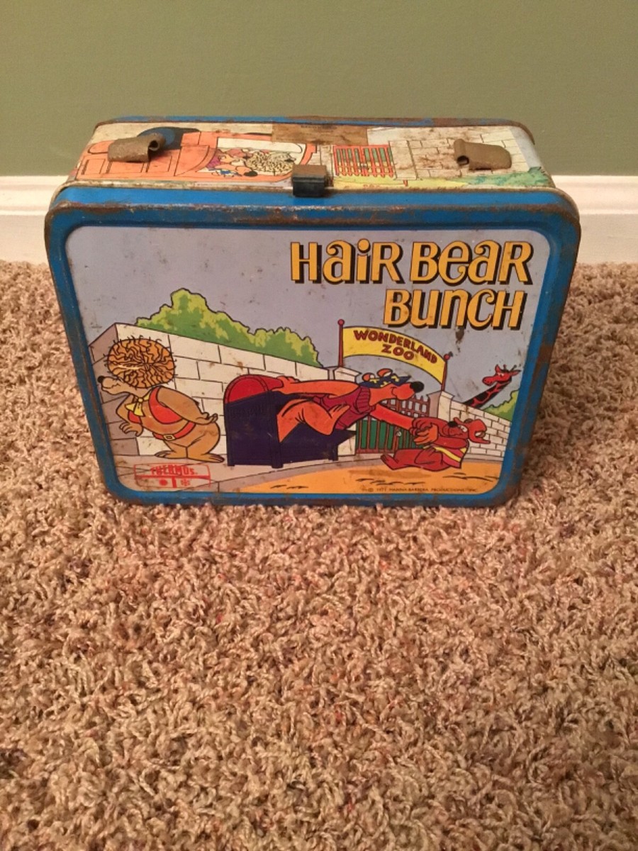 Vintage 1971 Hanna-Barbera Hair Bear Bunch Metal Lunch Box No