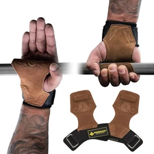 MANUEKLEAR Gym Straps Weight Lifting, Double Leather Lifting Straps for Men Dead