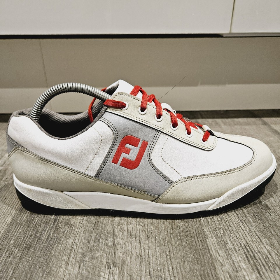Footjoy AWD Casual Golf Shoes Size UK 7.5 EUR 41 White Grey Red