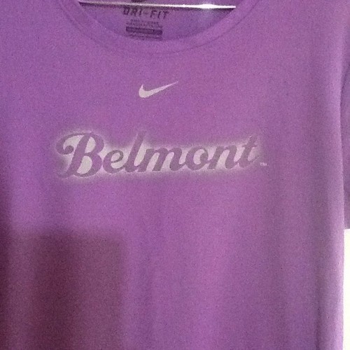Women's Nike Dri Fit Belmont Workout Top Shirt Purple SZ Large Lg L - Picture 2 of 4