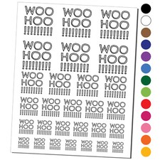 Woo Hoo Outline Fun Text Temporary Tattoo Water Resistant Set