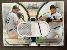 2011 Bowman Sterling Dual Jersey Relics Box Loader Chris Sale RC Sergio Santos