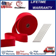 2 50ft Roll Red Exhaust Wrap Manifold Header Pipe Heat Wrap Tape W 10 Ties Kit 2 50ft Roll Red Exhaust Wrap Manifold Header Pipe Heat Wrap Tape W 10 Ties Kit