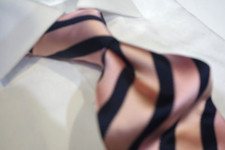 Extra Long xl Silk Tie Necktie Pink Black Stripe